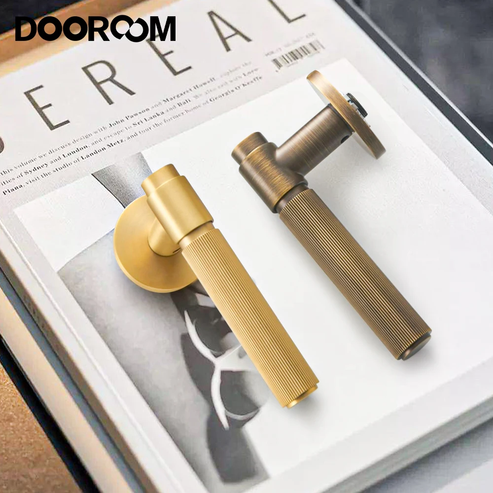 Imagem -06 - Dooroom-solid Wood Door Lock Grupo Cabo de Madeira Split Privacy Pore Listra Interior Quarto Casa Moda