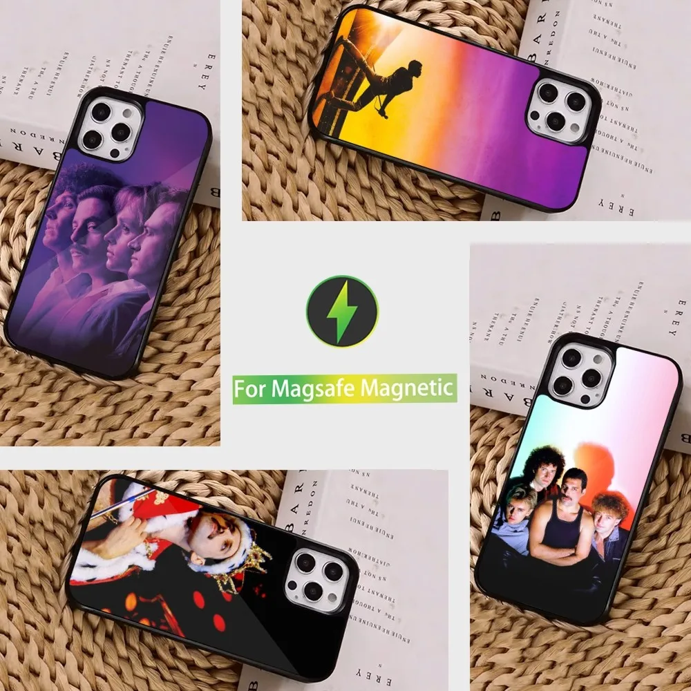 Band Freddie-M-Mercury Queens  Case  For iPhone 16,15,14,13,12,11,Pro,Max,Plus,Mini, Magsafe,Magnetic Wireless Charging Case