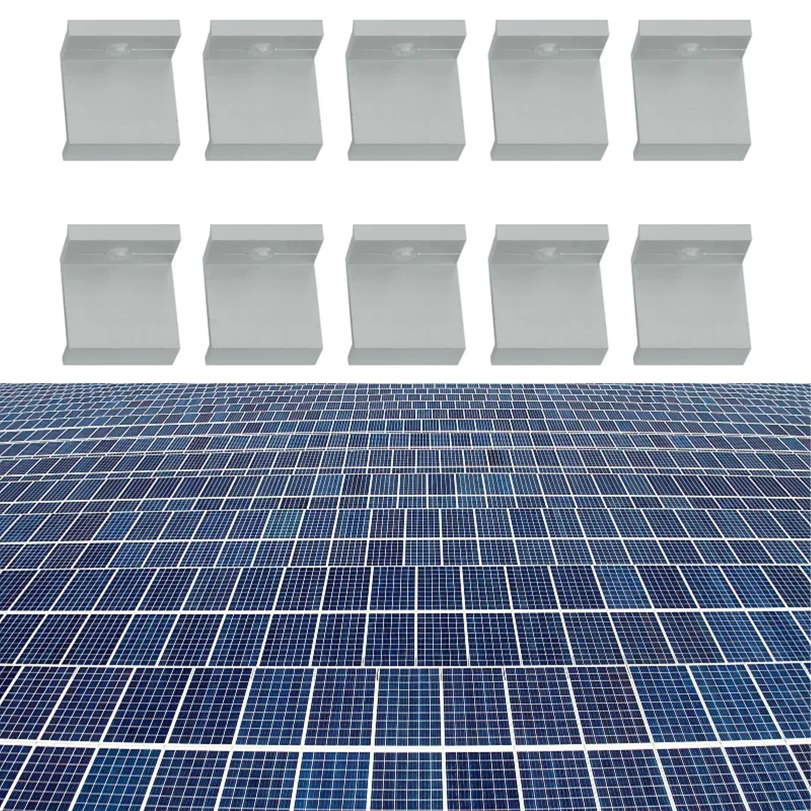 10Pcs PV Solar End Clamps Solar Panel Mount Brackets Side Clamps Photovoltaic Panel System Installation Racking Pressure Block