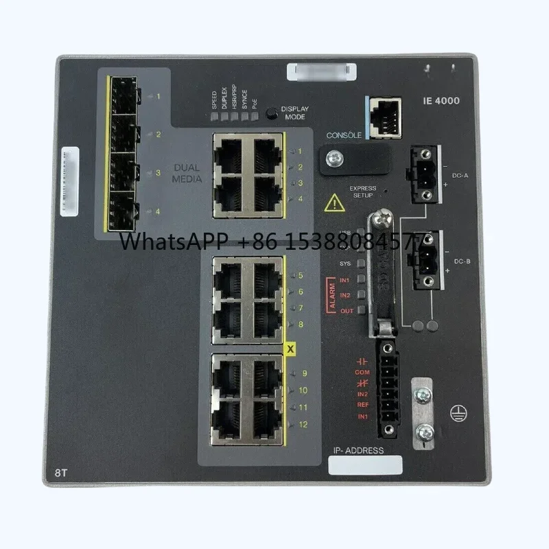

Промышленный коммутатор Cisco IE-4000-8T4G-E с 8 медными портами FE и 4 комбинированными портами GE для восходящей связи. IE-4000-8T4G-E