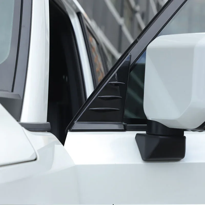 

ABS Glossy Black For Toyota Land Cruiser Prado 250 LC250 2024+Car Rear Mirror Side Triangle Spoiler Decorative Board Accessories