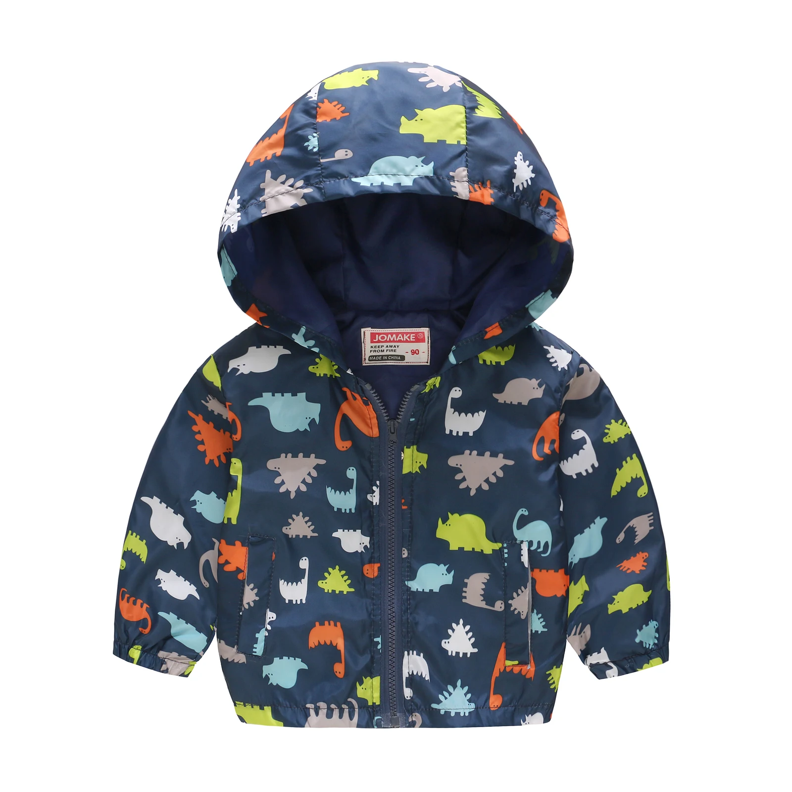 Boys Windproof Hooded Jacket Various Cartoon Graphic prints Zipper Coat Kids Spring Clothes