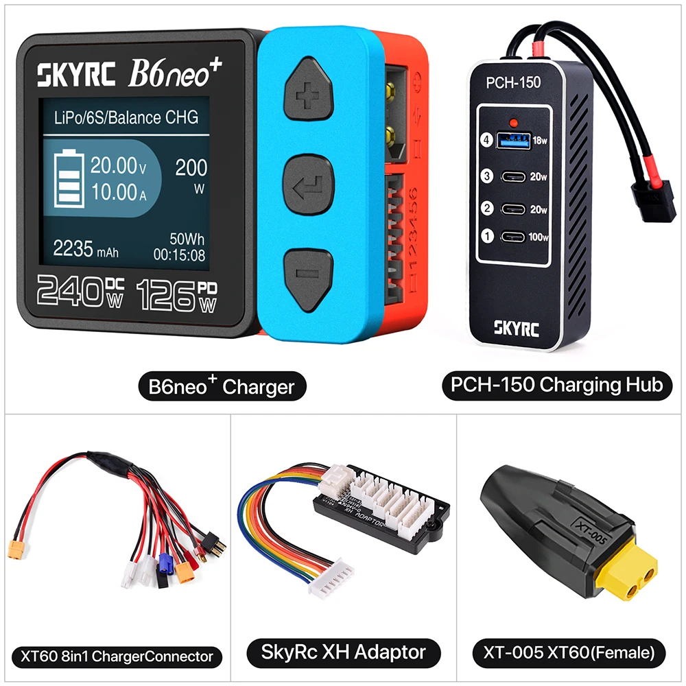 SKYRC B6neo/B6neo + LiPo Batterij Smart Balans Lader DC 200 W PD 80 W Ingang voor RC Model auto Schip Boot Vliegtuig