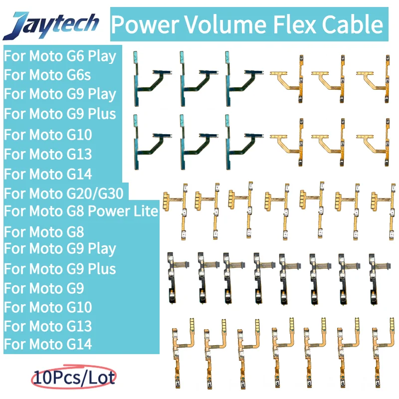 

10 шт., кнопка регулировки громкости, кнопка включения и выключения, гибкий кабель для Moto G6 G6S G8 G9 G10 G13 G14 G20 G22 G24 G30 Play Power Lite