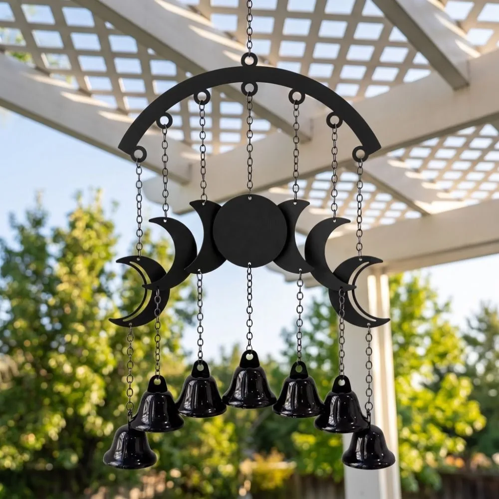 Moon Star Halloween Wind Chimes Spider Black Cat Decorative Wind Chime Pumpkin Witch Hat Halloween Hanging Bell Ornaments
