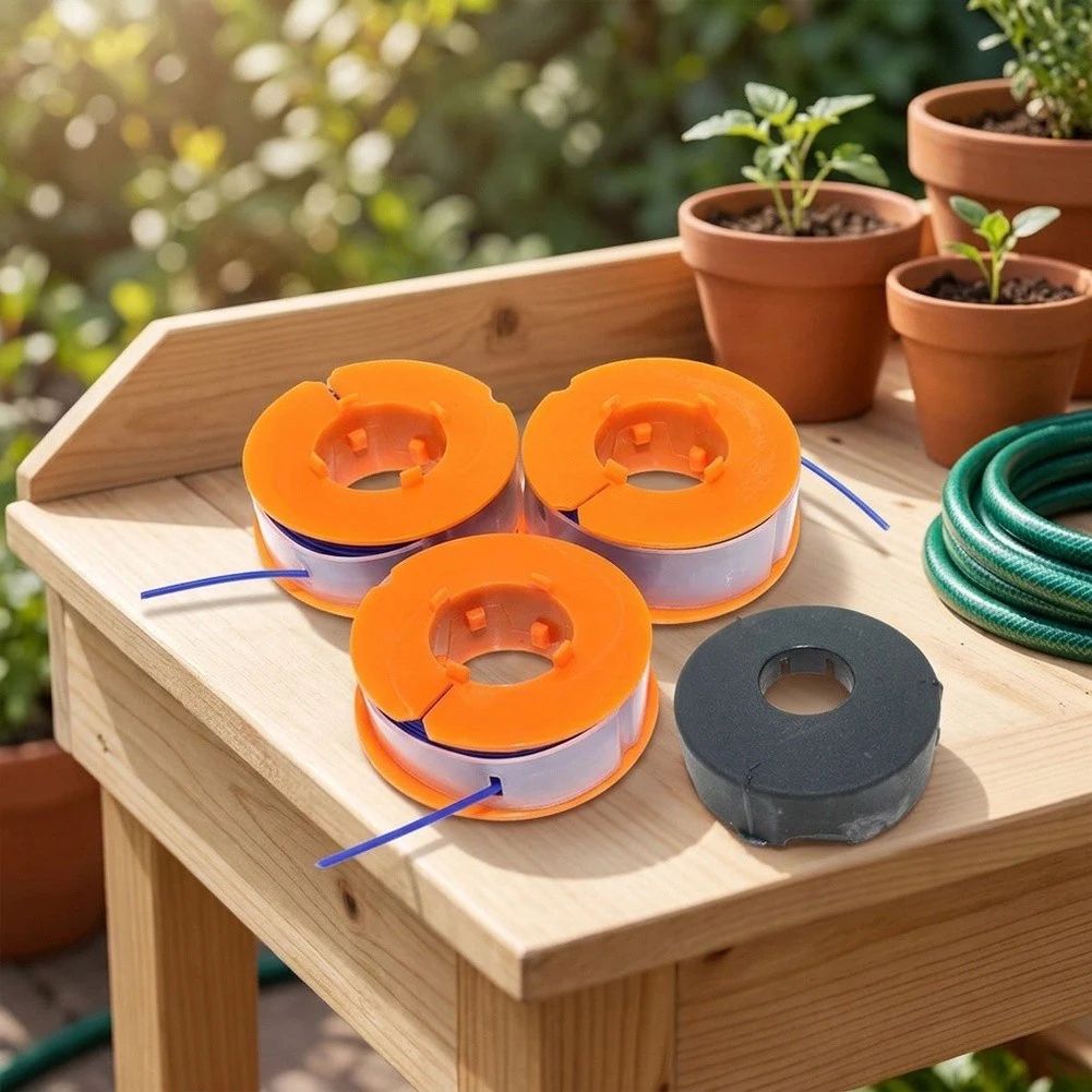 3 Pack Replacement Spools With Cover For Bosch ART 23 26 30 Trimmer, Compatible With Combitrim Series, Polyamide Grass Trimmer L