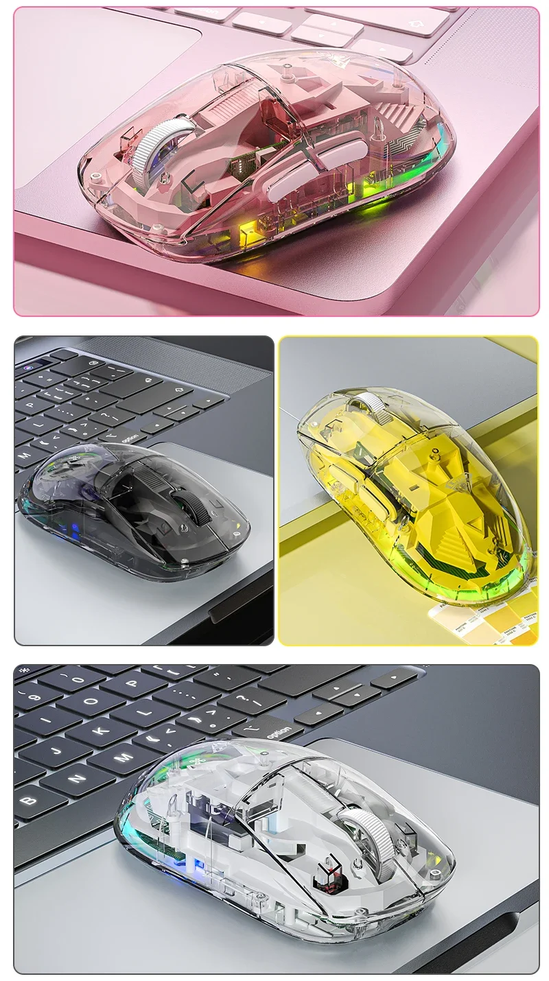 Mouse wireless SC660 Mouse da gioco Bluetooth Sensore ottico 10000 DPI Mouse ergonomici programmabili macro per PC portatile Gamer