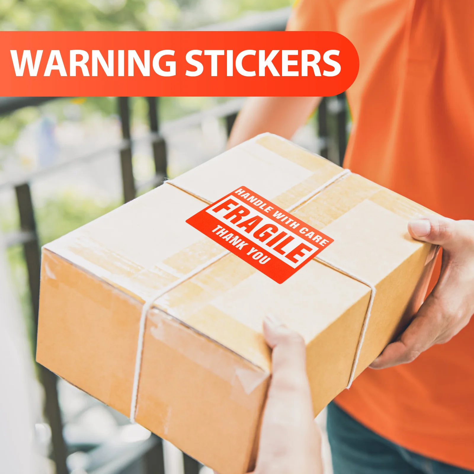 

1 рулон хрупких предупредительных этикеток, самоклеящиеся упаковочные наклейки для транспортировочных коробок, ручка с предупреждением о уходе, наклейка