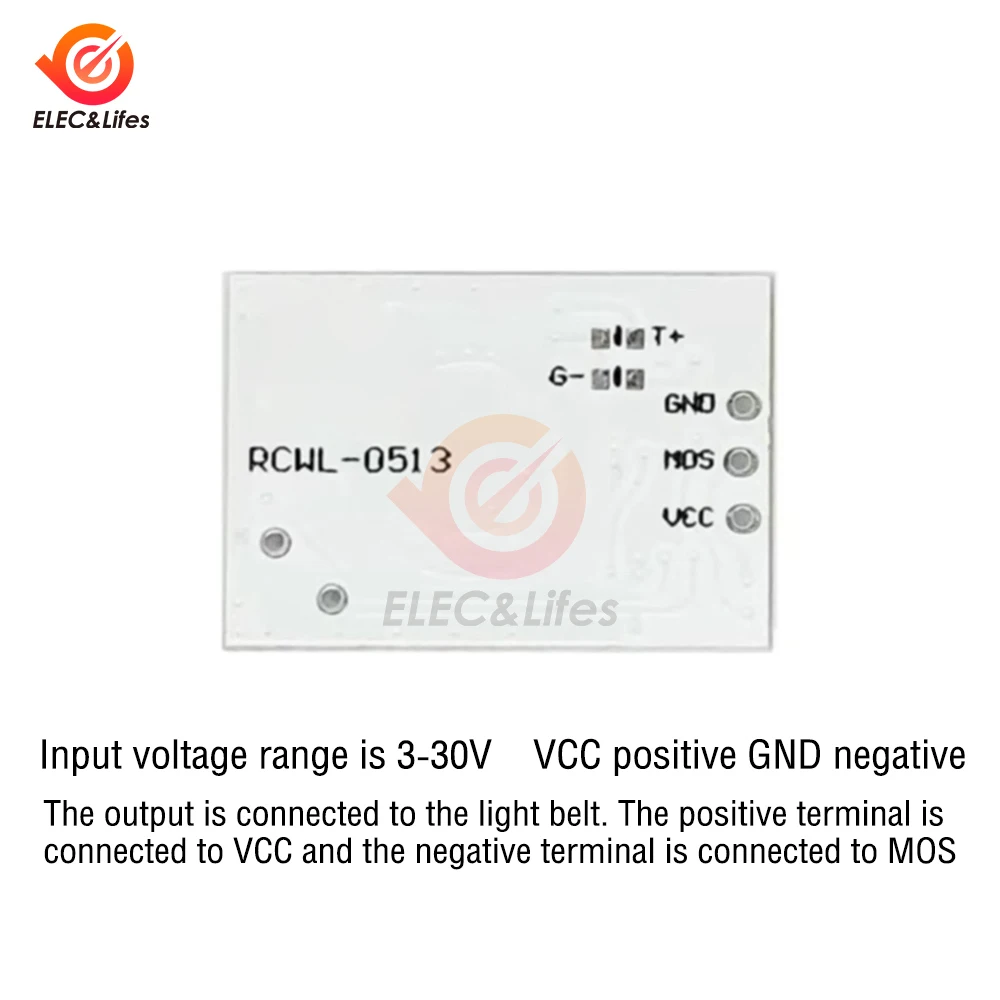 5Pcs RCWL-0513 Microwave Radar Human Body Induction Switch Module Intelligent Detector Can Be Directly Induced Light Band