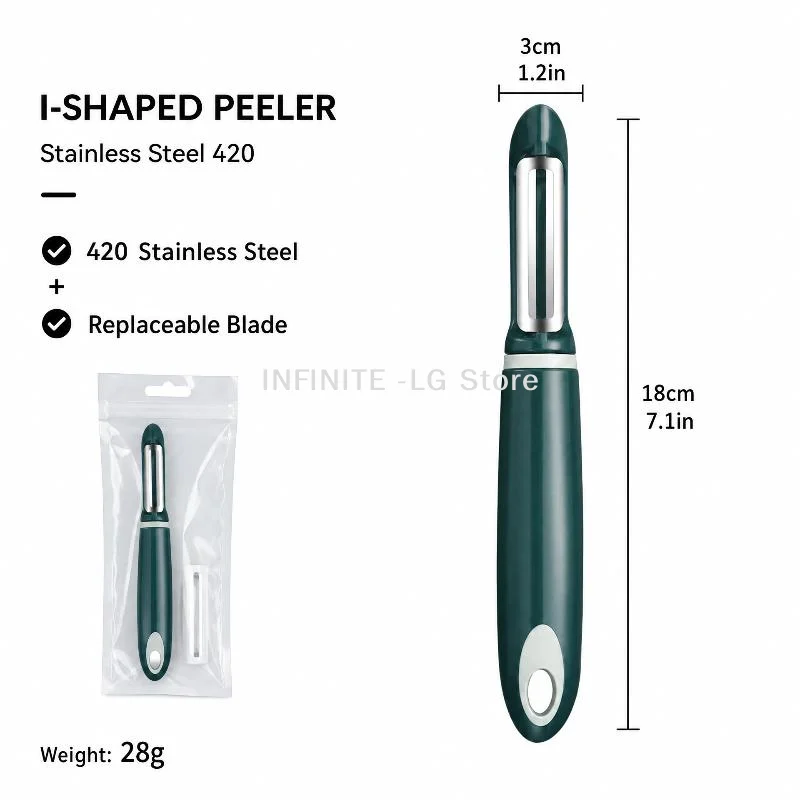 Stainless Steel Vegetable Fruit Peeler Non Slip Handle Potato Carrots Peeler Tool For Home Kitchen Daily UseINFINITE -LG