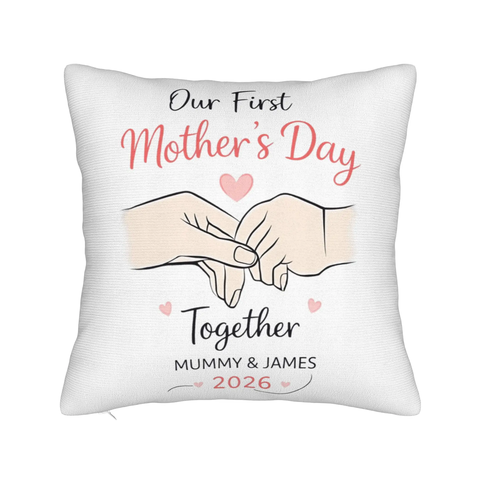 Our First Mothers Day Together Pillow Case  Graphic Pillow Cover For Couch Sofa Bedroom Fashion Cushion Cover