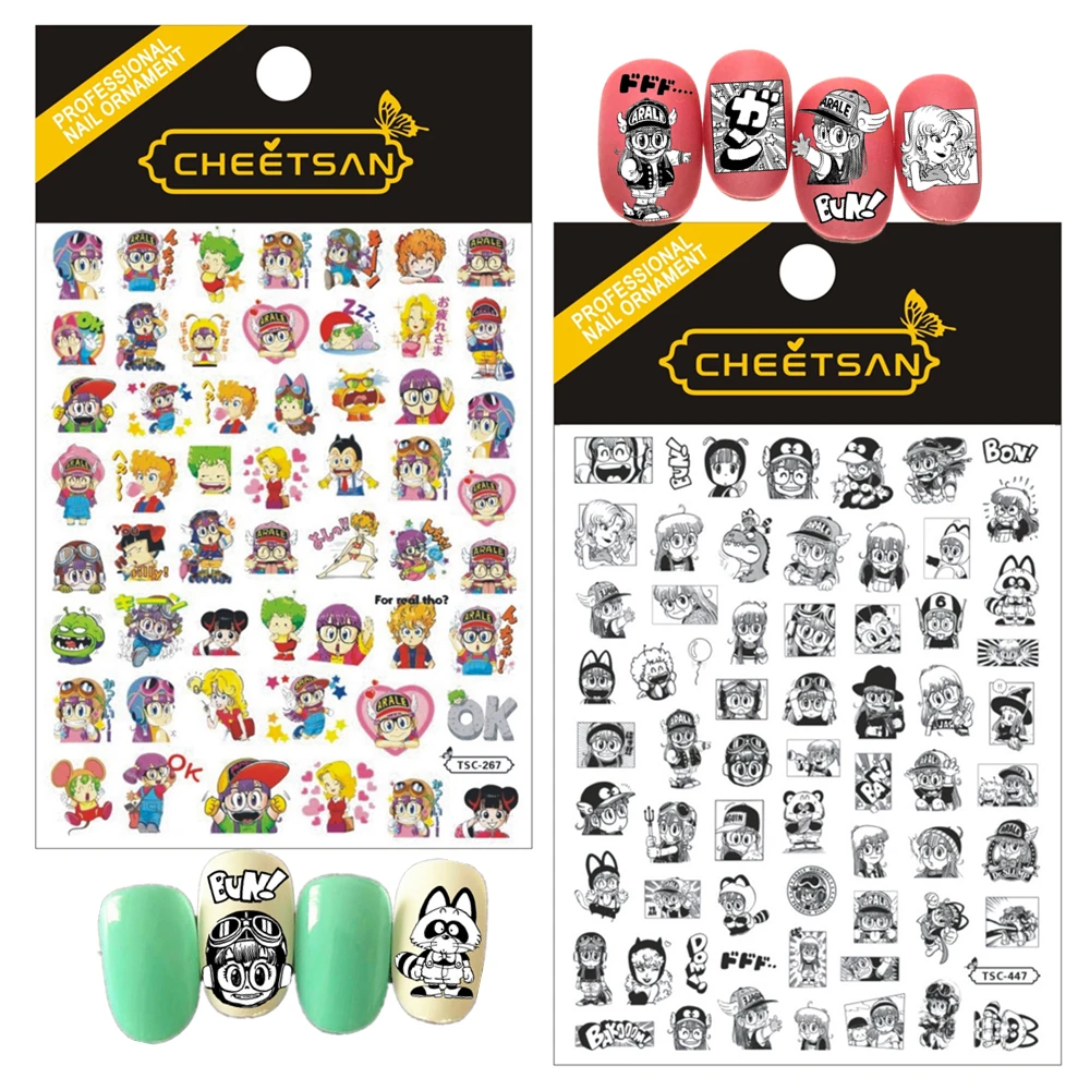 kawaii girl Designs TSC-267 3d Nail Art Sticker Slider Stamp Decor For Nails Accessories For Professionals