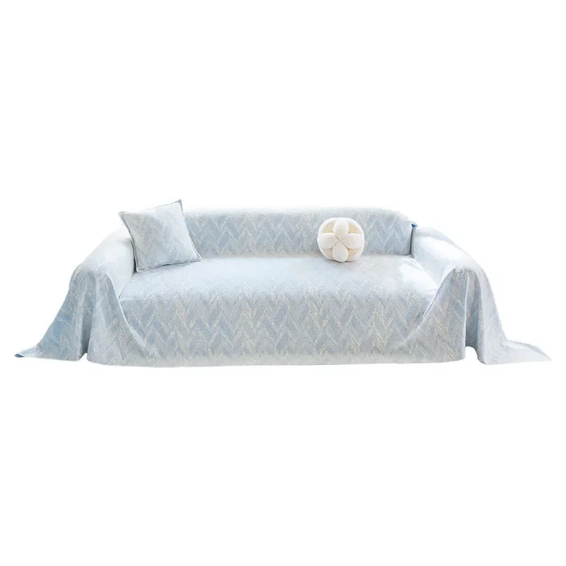 2026 New Summer Ice Bean Blanket Non Slip Full Cover Sofa Towel For Living Room Ice Silk One Piece Whole Sofa Cover