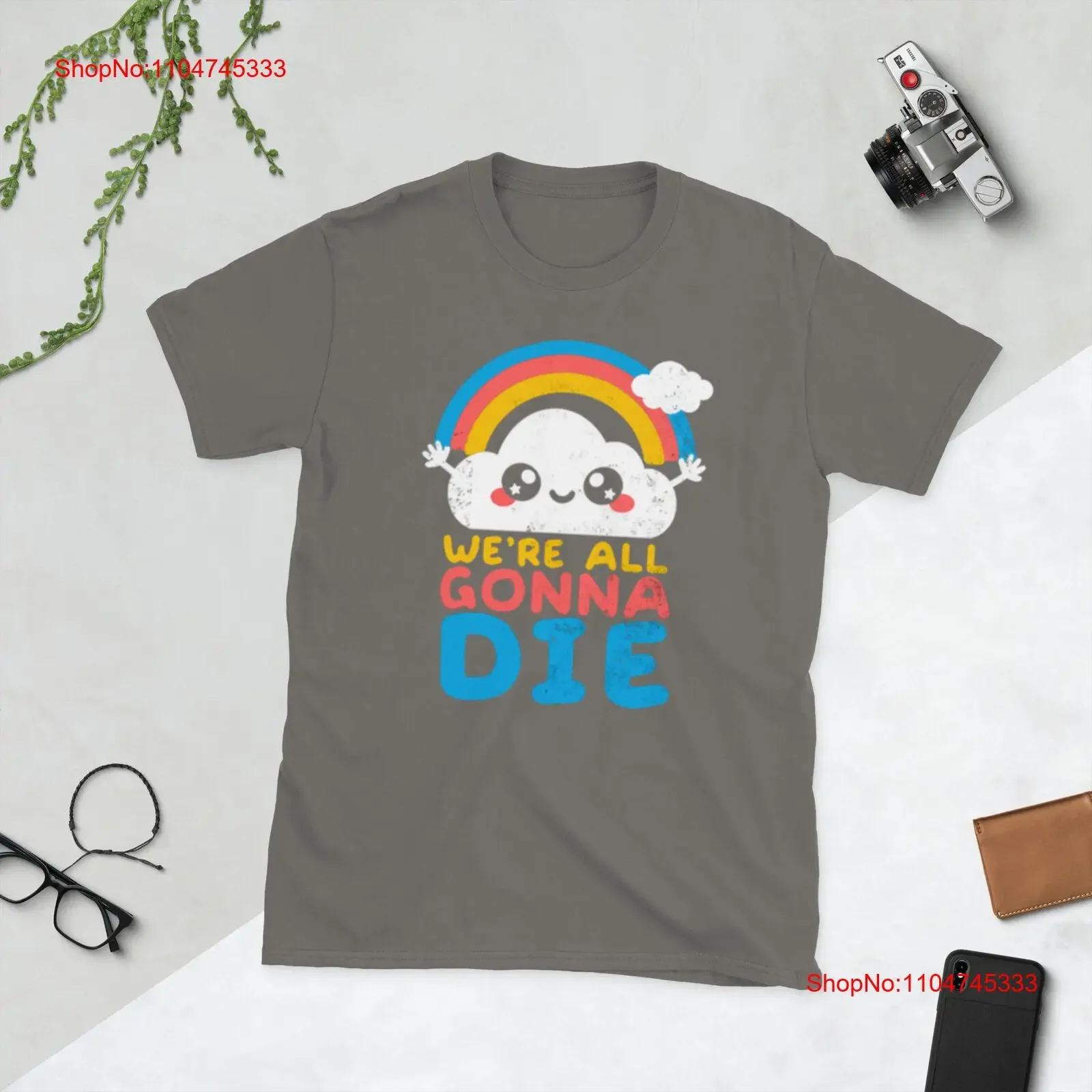 Cute Doomed We re All Gonna Die Kawaii T Shirt vintage Washed graphic streetwear Soft Breathable Slightly Comfortable Unisex