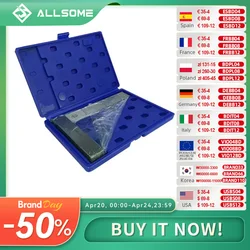 ALLSOME 기계공 스퀘어 90 도 직각 엔지니어 세트, 정밀 접지 강철 경화 각도 눈금자 HT2059-2064