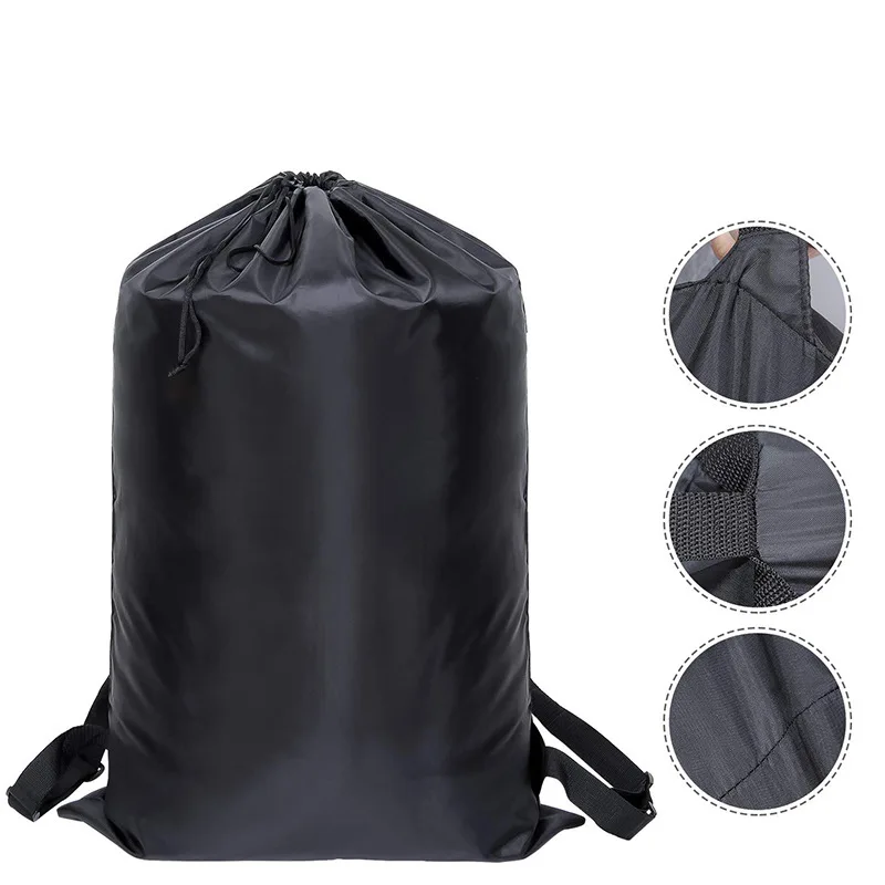 Large Laundry Bag Heavy Duty Polyester Washing Drawstring Backpack for School Camping School Camping Large Laundry Storage Bag