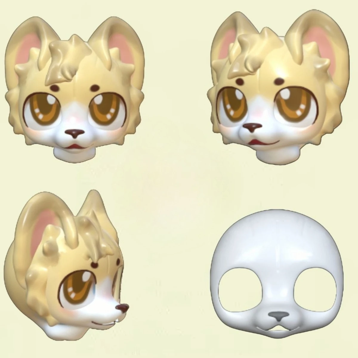 

Kemono Base Mask Toshort Snout Fursuit Kig Serie Beast Suit 3D Printed Skull Costume DIY Cos Accessories Cosplay Mask