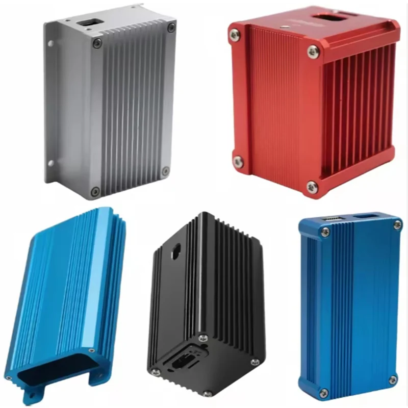 جزء الضميمة المعدنية المؤكسدة السوداء المُشكَّلة باستخدام الحاسب الآلي للمعدات الصناعية مكون معدني مطحون بدقة باستخدام الحاسب الآلي مع فتحات للثقوب