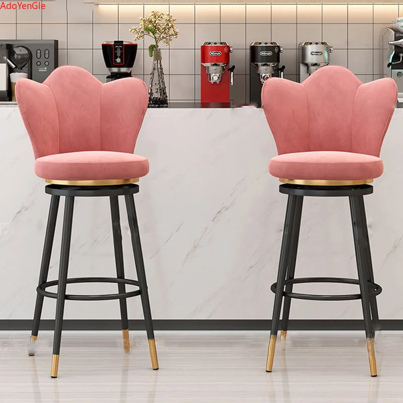 Stylish Designer Bar Chairs Modern Metal Round Gold Design Nordic Chair Minimalist Comfortable Barkrukken Home Furniture