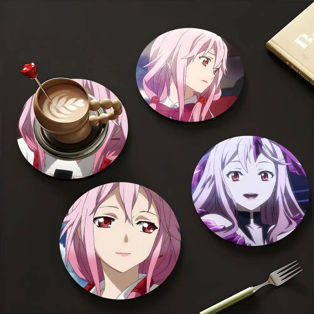 1pc Guilty Crown Wooden Coaster Colour Printing Cup Mat Home Desk Decoration Gifts