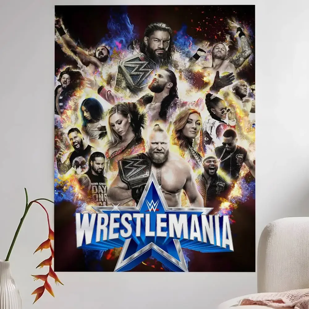 WWE WrestleMania Cartoon Tapestry Hippie Flower Wall Carpets Dorm Decor Art Home Decor