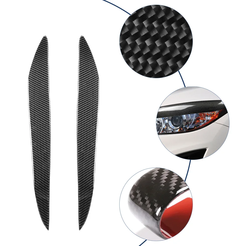 Carbon Fiber Car Headlight Eyelid Eyebrow Cover Trim For Mazda 3 Mazda3 JDM 2010 2011 2012 2013