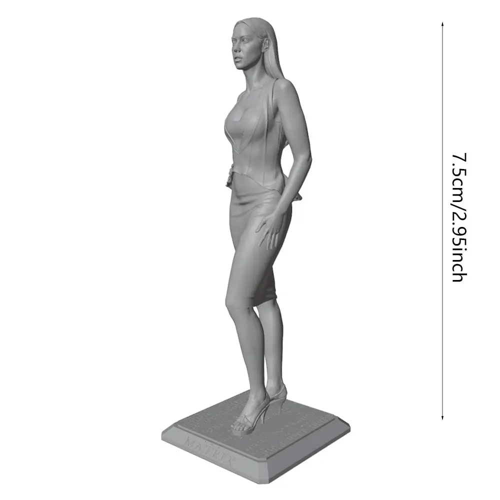 1/24 Elegant Girl Miniature Resin Statue 75mm Handmade Model Kit, 3D Printed Unpainted Resin Model for Hand Painting, Suitable for Role-Playing Games and Collecting, Miniature Female Character Decoration - Detailed Poses and Sculptures