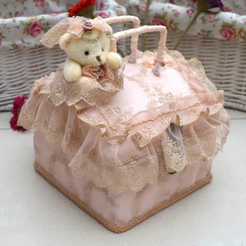 

Rattan Bear Storage Box Large Woven Organizer with Lid for Cosmetics Nursery Decor Korean Style Multi-Purpose Decorative Basket