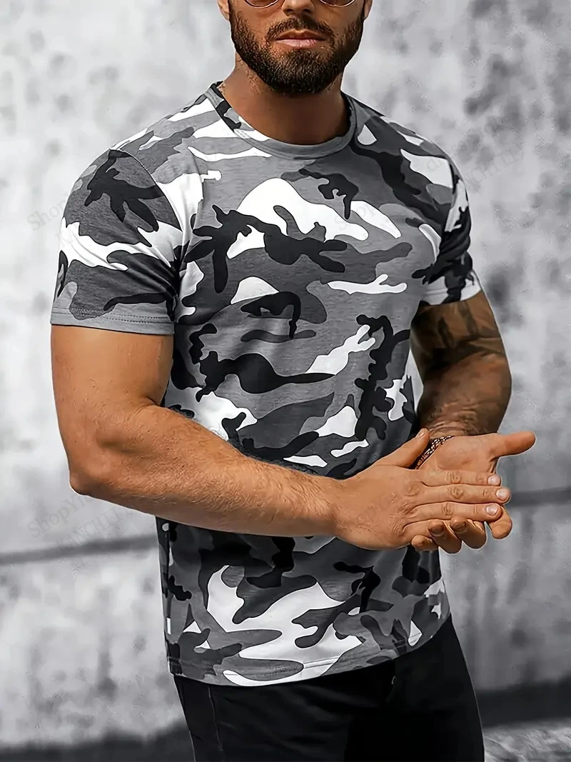 Men's Tactical Camo Camouflage 3d Print T-shirt Men Women Fashion Short Sleeve Tshirt Kids Tops Tees Men Clothing Outdoor Sports - view 4