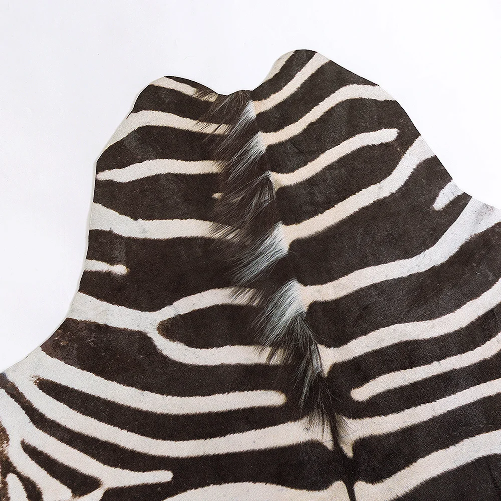 Non-Slip Zebra Print Pattern Area Rug Bohemian Style Living Room Carpet Soft Floor Mat for Bedroom Interior Decor