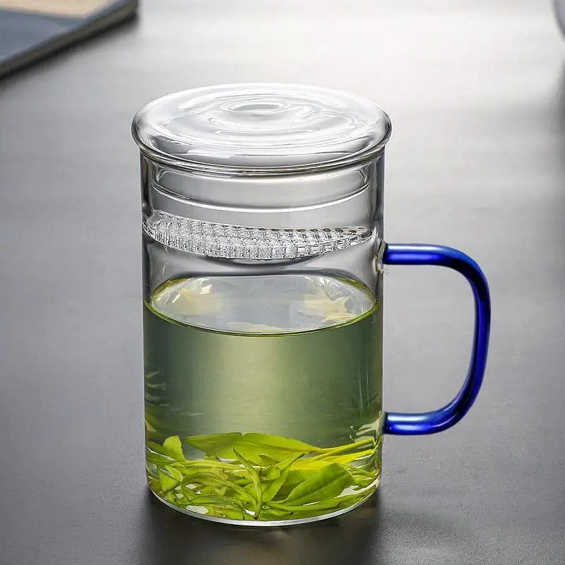 Heat Resistant Mugs Borosilicate Glass Mug Crescent Filter Tea Cups Large Capacity Cup Household Drinkware Office Dorm Water Cup
