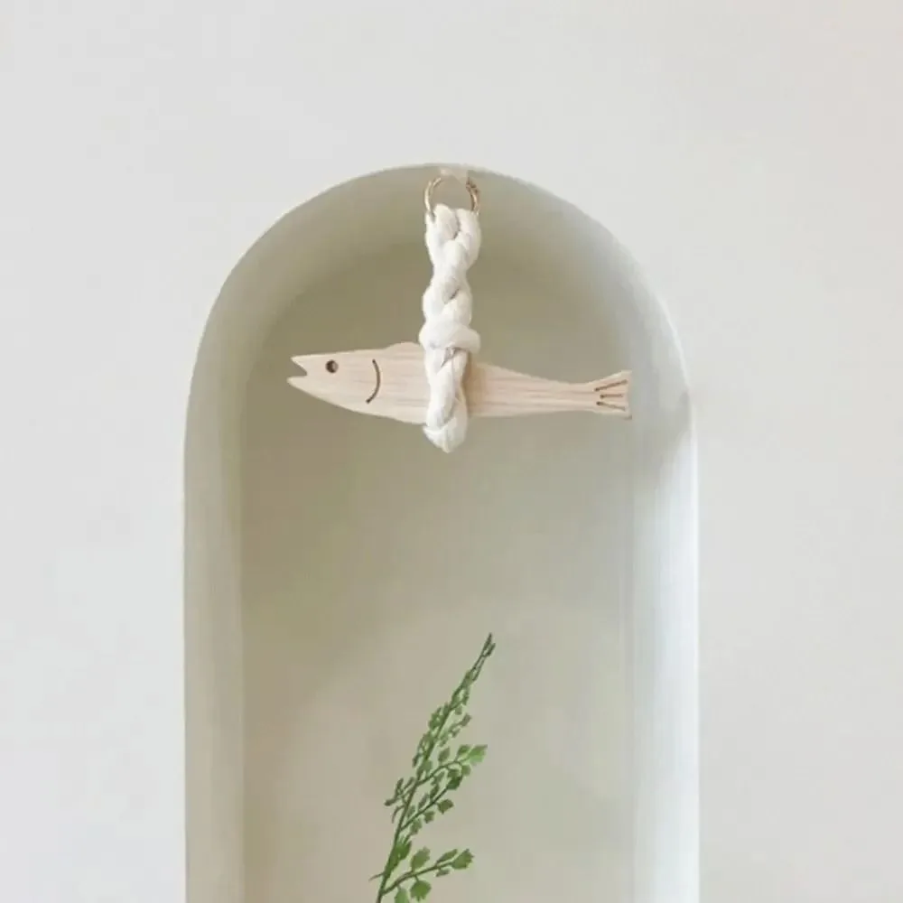 Lightweight Wooden Fish Car Ornament with Bell Hangable Pollack Door Pendant Ultra-thin Fish Wall Art For Car Interior Ornament