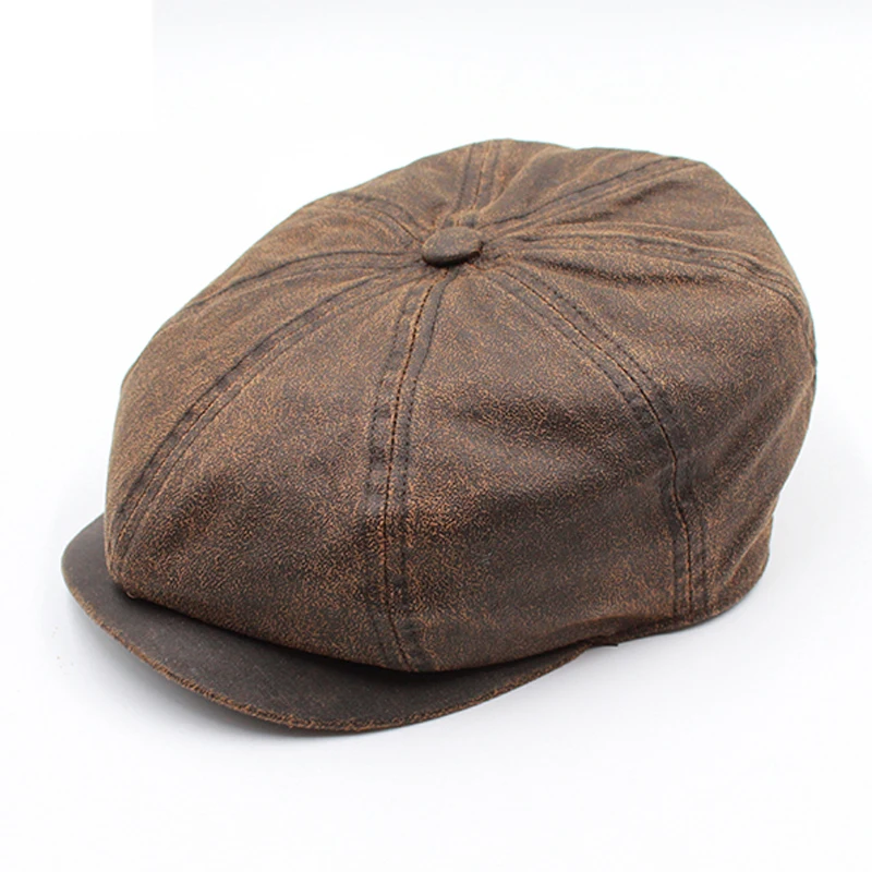 

Washing Ivy Irish Newsboy Cap for Men Octagonal Flat Cap Solid Color 8 Panel Cotton Baker Plain Gatsby & Big Head Beret