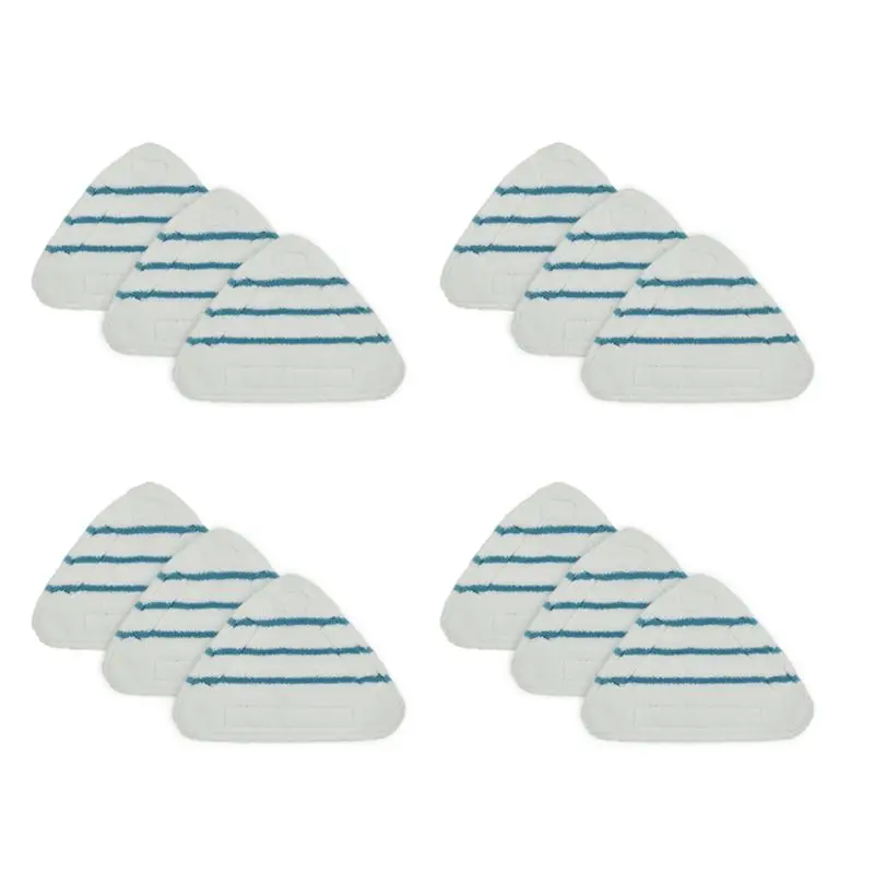 ABZA-12Pcs Steam Mop Replacement Pads Triangle Washable Cloth Cleaning Floor Microfiber Mop Head Pad Steam Mop Fittings