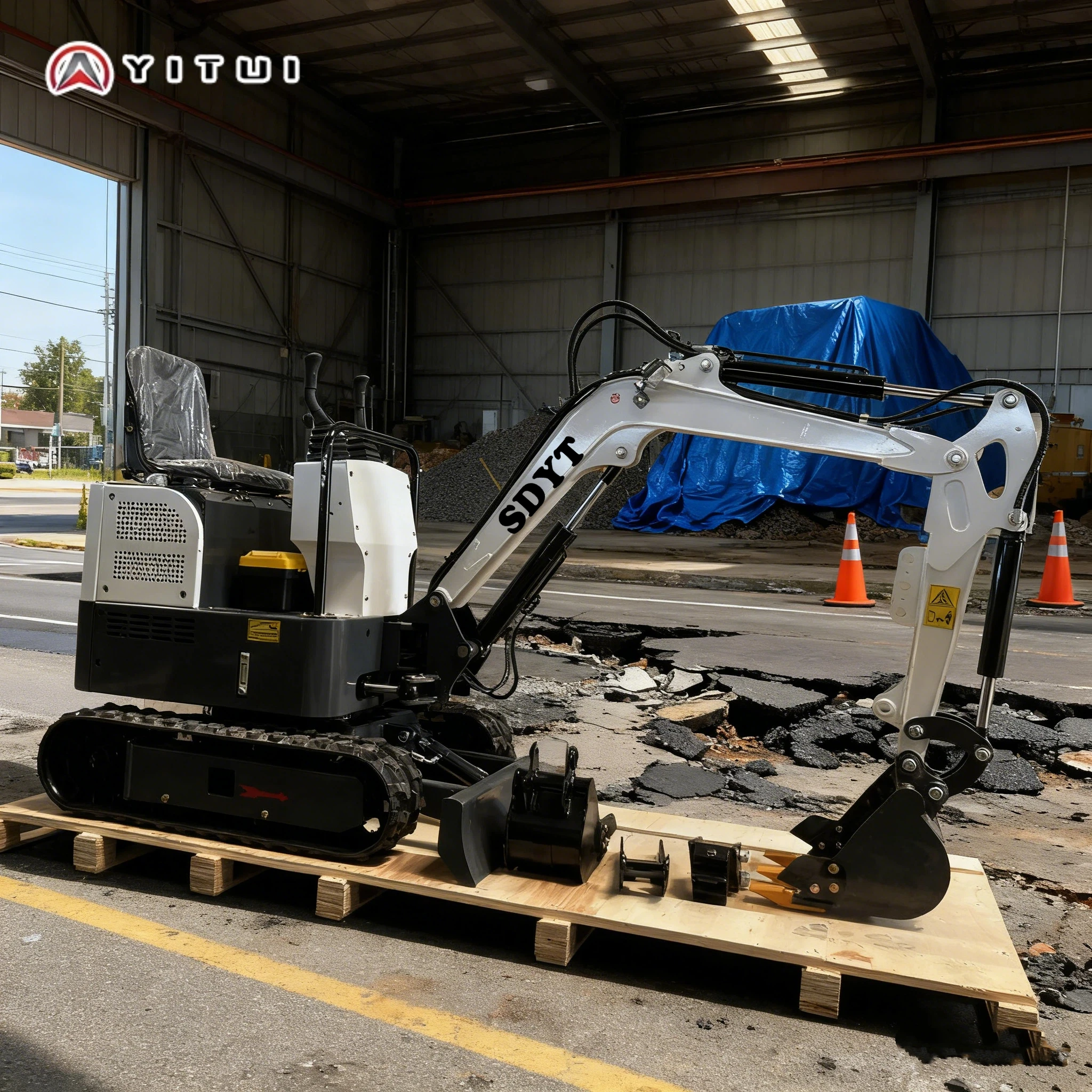 

Multifunctional Mini Excavator 1.7 Ton Crawler Digger – Diesel-Powered With Attachments For Digging Loading Customized