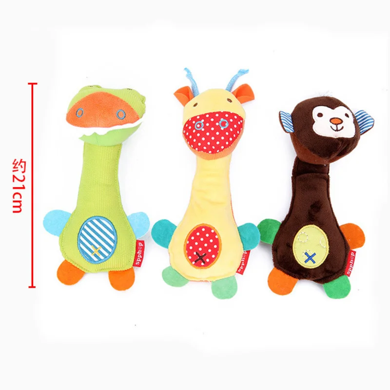 Early Educational Plush Rattle Toys, bonecas de animais dos desenhos animados, anel móvel, Bell Toy, bebê recém-nascido, criança infantil, 0-12 meses