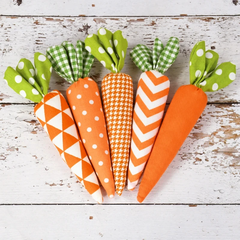 1/5pcs Easter Carrot Ornaments 2025 Spring Easter Party Decoration for Home Kids Birthday Favors Gift Soft Happy Decor For Home