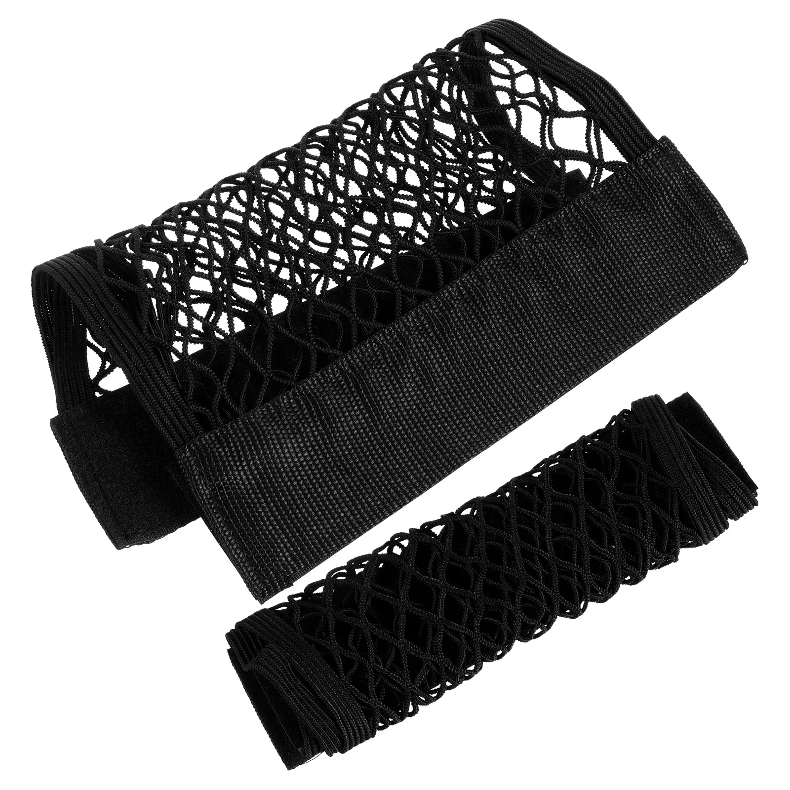 

2 Pcs Car Seat Storage Net Bag Large Capacity Elastic Mesh Double Layer Polyester Trunk Cargo Organizer Automotive