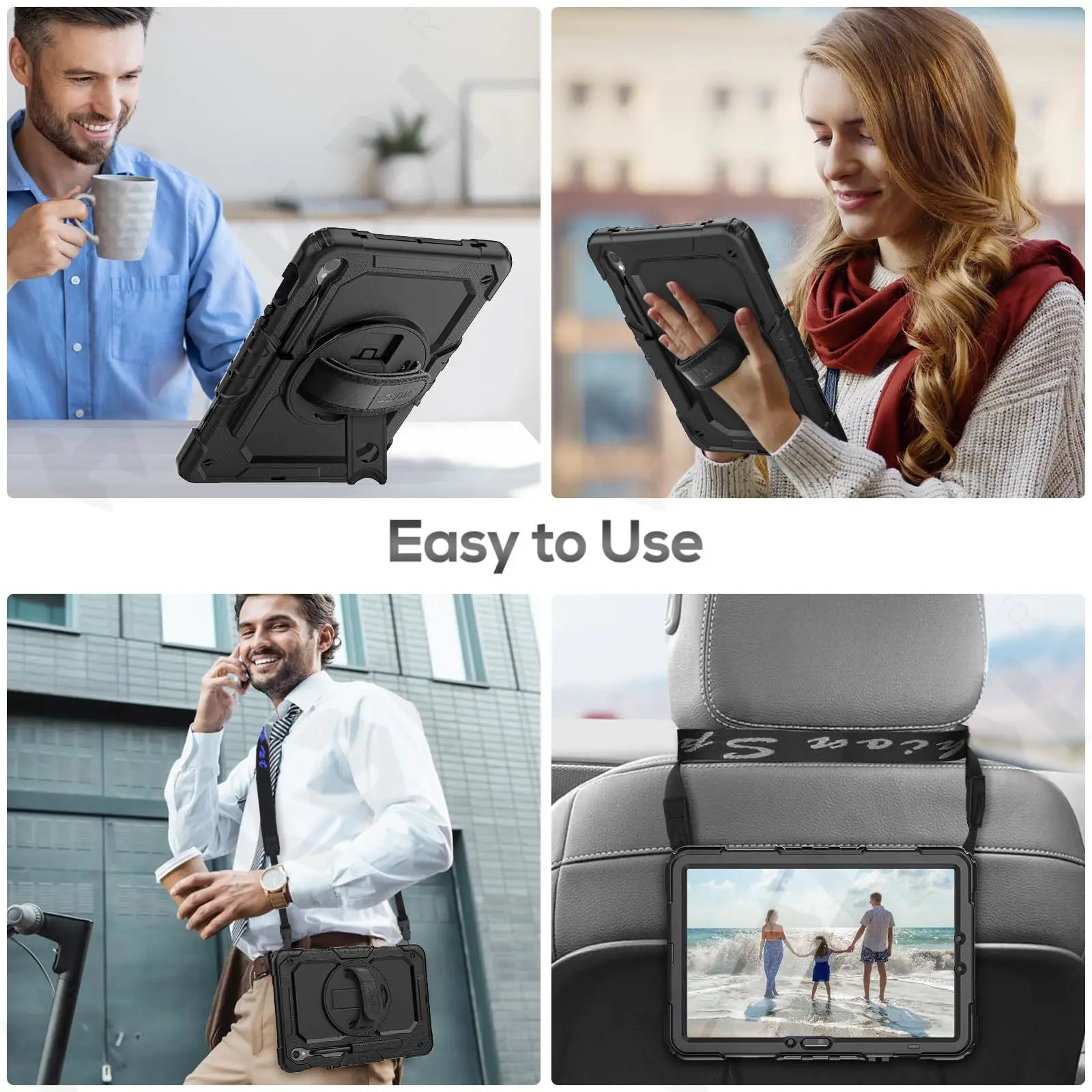 Case For Samsung Tab S10 Lite S10 FE S9 10.9 SM-X400 SM-X406B Heavy Duty Shockproof Protective Case 360° Rotating Stand Cover