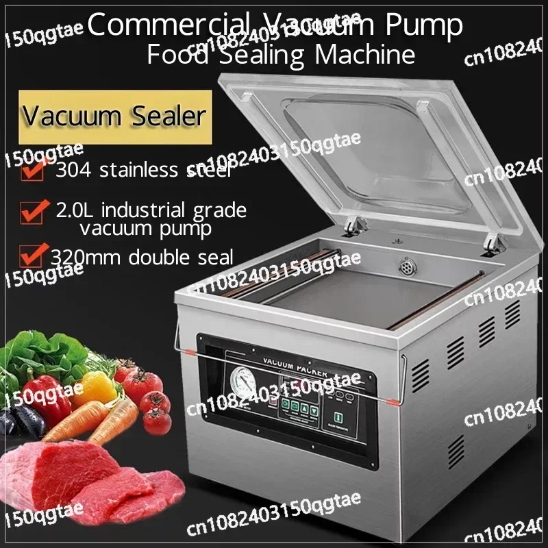 Commercial Vacuum Sealer Meat Food Sealing Machine 2.0L Industrial Pump Full-automation Food Vacuum Packing Machine 110V/220V