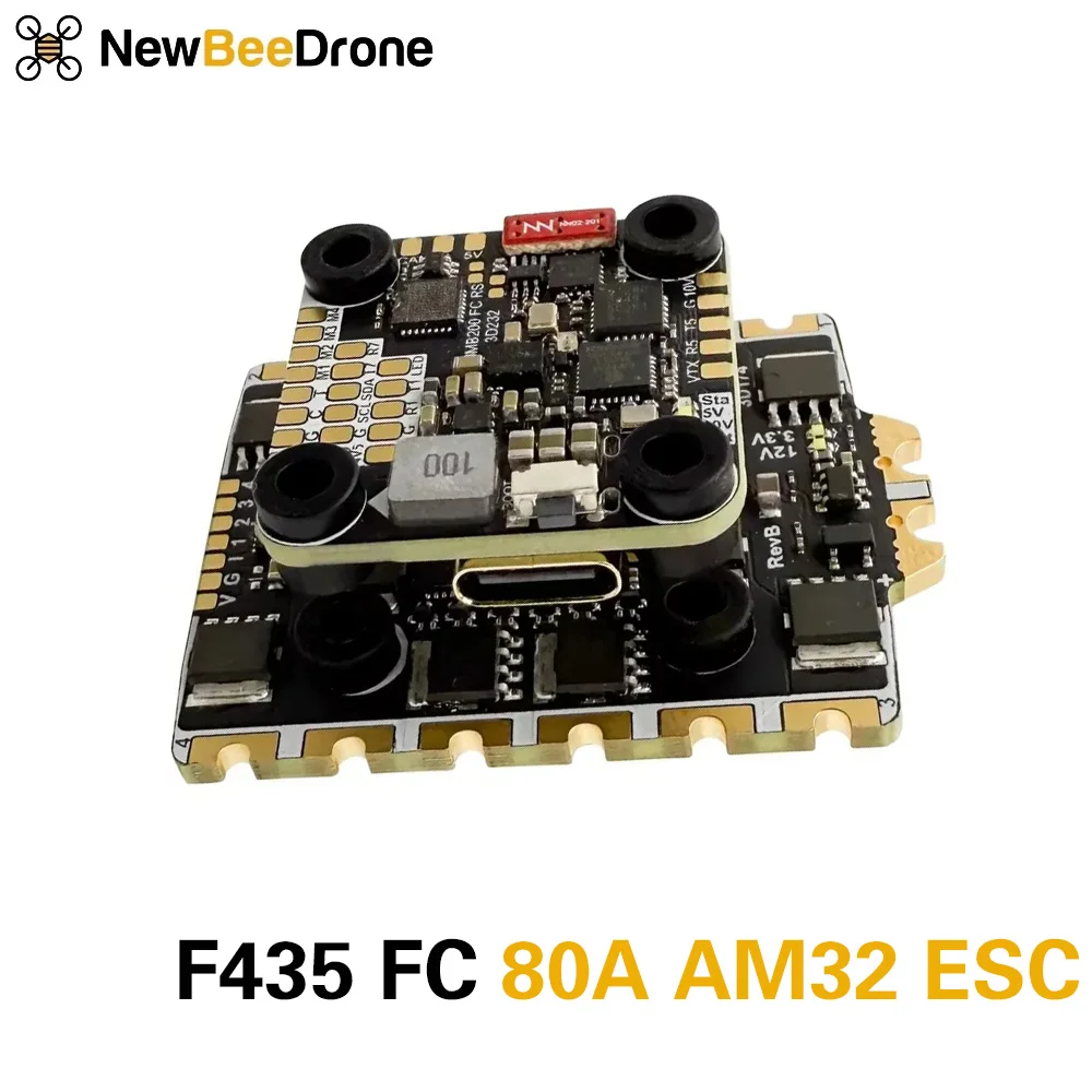 

NewBeeDrone Hummingbird 200 RaceSpec Stack with F435 flight controller 80A AM32 ESC for for 5'' FPV Racing Drone