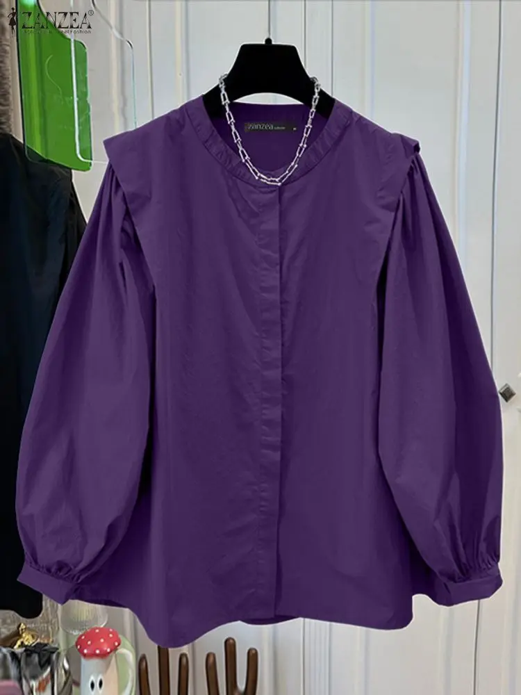 

Women Shirt ZANZEA Spring Autumn Long Sleeve Tops 2026 Fashion Shirts Elegant Woman OL Work Blouse Casual Solid Button Up Blusas