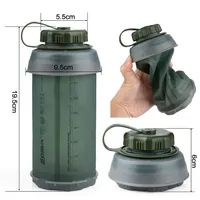 Portable 750ML Water Bottle BPA Free Folding Soft Kettle Flask for Marathon Running Hiking Climbing Sports Juice Carrier