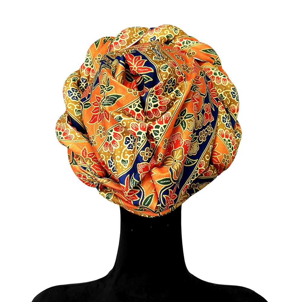 African Headtie Bonnet Hat Turban for Women Muslim Head Wrap Nigerian Scarf Braid Hijab Femme Chemo Caps Cover