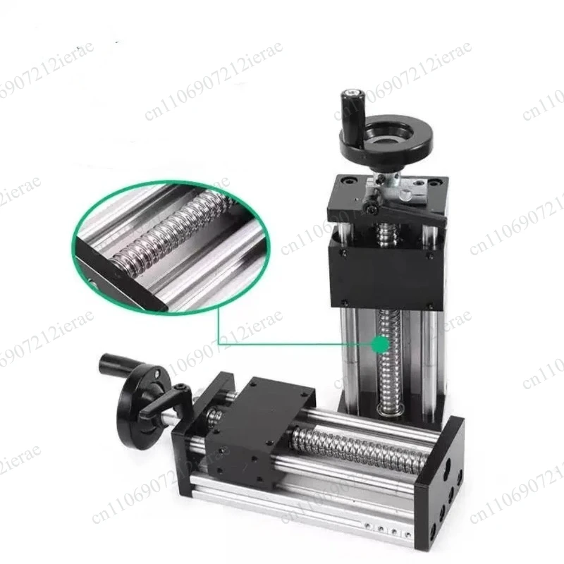GGP Hand‑Cranked Square Linear Slide Table 100‑200MM Stroke Dual Optical Axis Ball Screw for CNC 3D Printer DIY