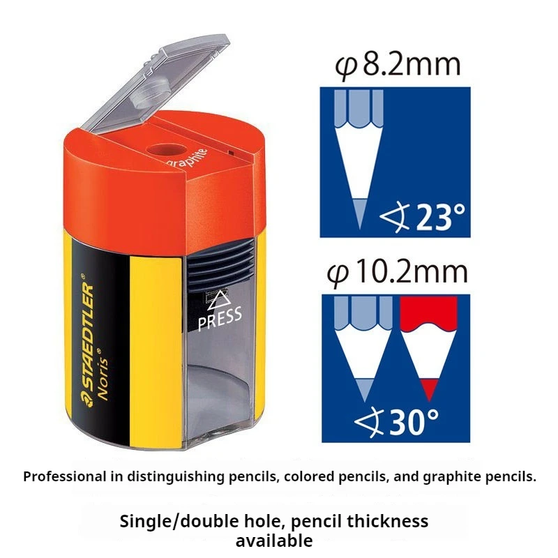 1pcs German STAEDTLER Pencil Sharpener Single Double Hole Sharpener Special For Thick And Thin Pencils Primary School Stationary
