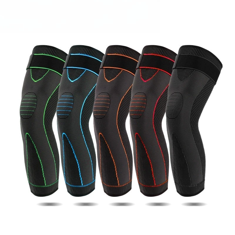 New Nylon Knitted Extended Elastic Knee And Leg Support with Four-way Stretch Breathable Soft Fabric for Comfortable Support