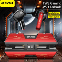 Awei T59 Mechanical Gaming Earbuds Wireless Bluetooth Earphones 5.3 Hifi Shocking Sound Headset Gamer Noise Canceling Headphones