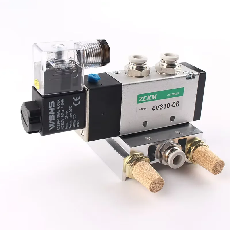 

Pneumatic Solenoid Valve Base Connected To Air Pipe Airflow Plate 300M 4V310-08 2-15 Way Solenoid Valve Group AC220V/DC24V