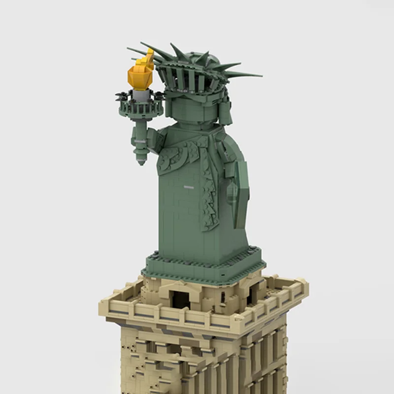 3848pcs MOC Statue Liberty - Lady Liberty Up-Scaled Buildable Figure & Pedestal Tower Icons Model Building Blocks Education